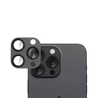 Smartix Premium Aluminium Camera Glass for iPhone 16 Pro/Pro Max - Black Titanium